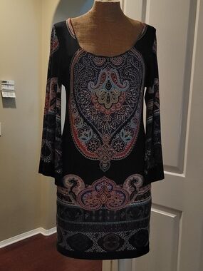 Ardene B Black Paisley Long-Sleeve Dress.